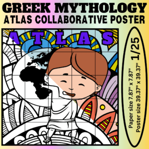 Atlas Collaborative Coloring Poster | Greek Mythology Group Activity | Classroom Community Art | Mindfulness Printable | Ancient Greece