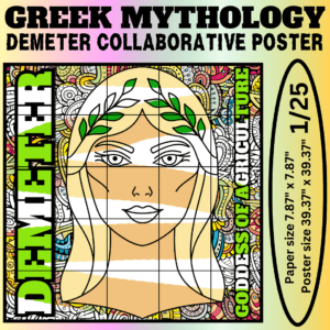 Demeter Collaborative Coloring Poster | Greek Mythology Group Activity | Classroom Community Art | Mindfulness Printable | Ancient Greece